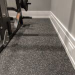 Speckled home gym flooring