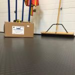 Grey Square polyvinyl garage flooring