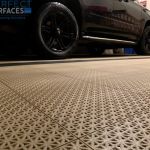 Beige and Black Grid Garage tiles