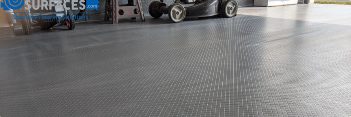 Garage flooring rolls graphite grey square