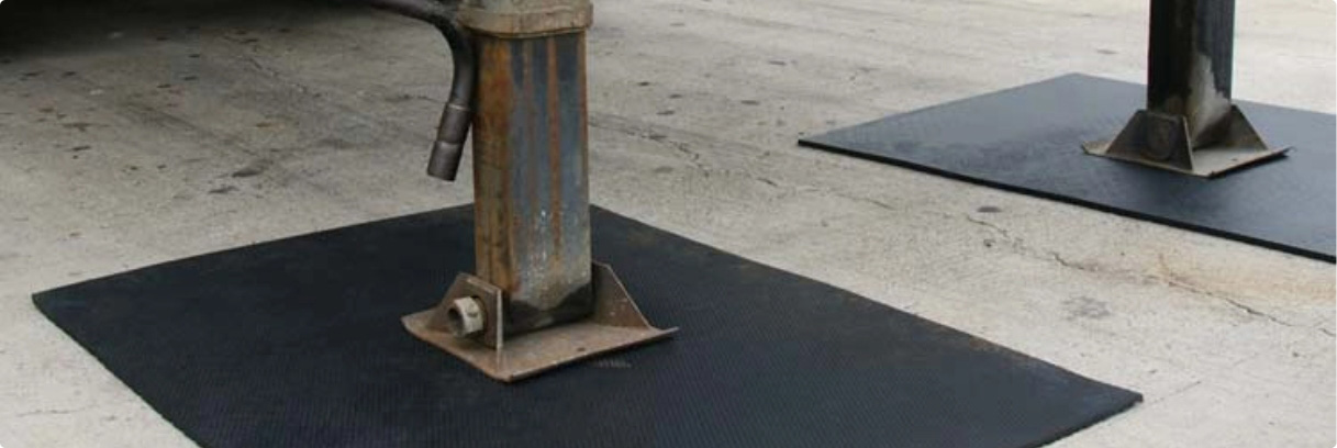 Dura rubber with car jack stands