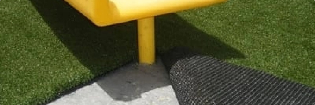 Foam padding underneath artificial turf