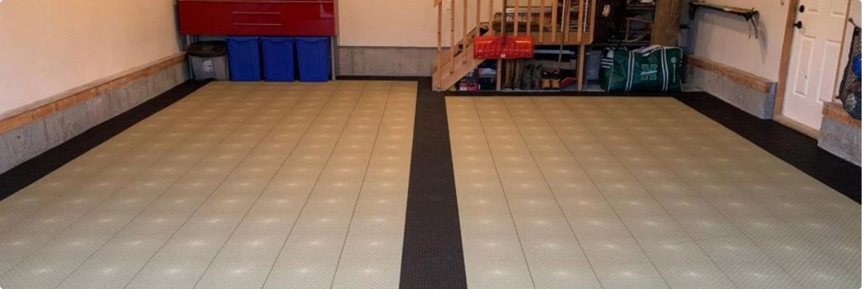 Garage rubber flooring tiles