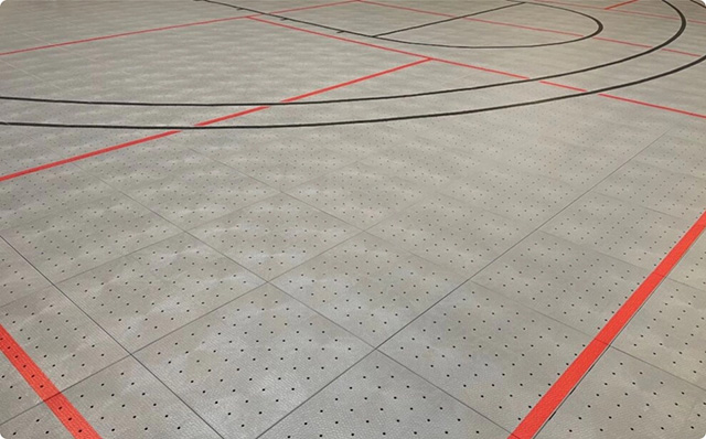 Guide sports court installation